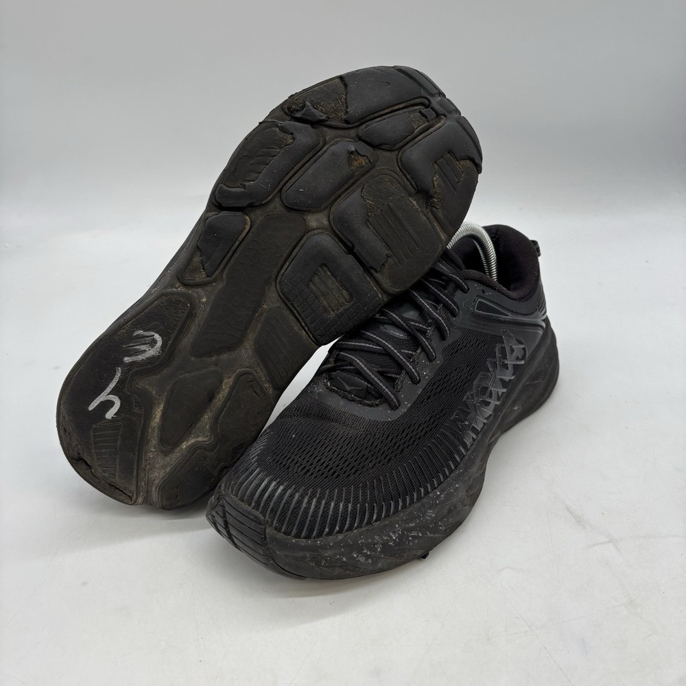 HOKA Bondi 7 Shoes Womens 10.5 Running Shoes Athletic Sneakers Triple Black